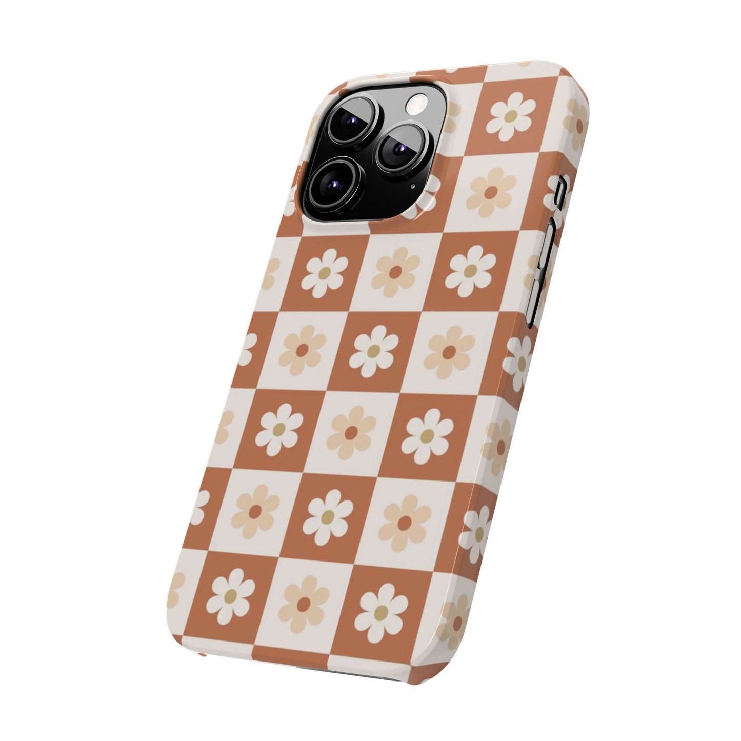 Autumn Checkered Floral Slim iPhone Case