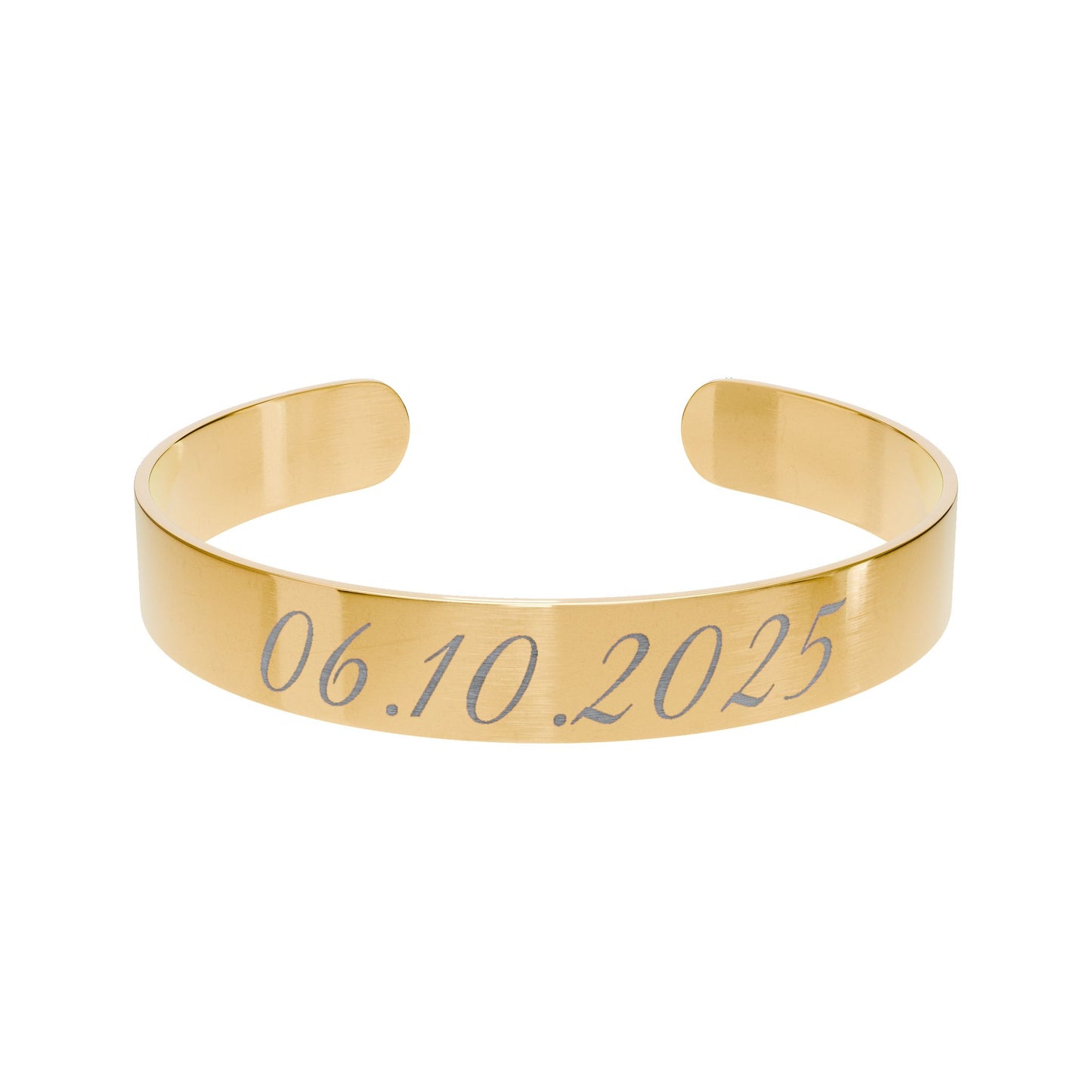 Custom Date Personalized Engraved Cuff Bracelet (Rose Gold/Gold)