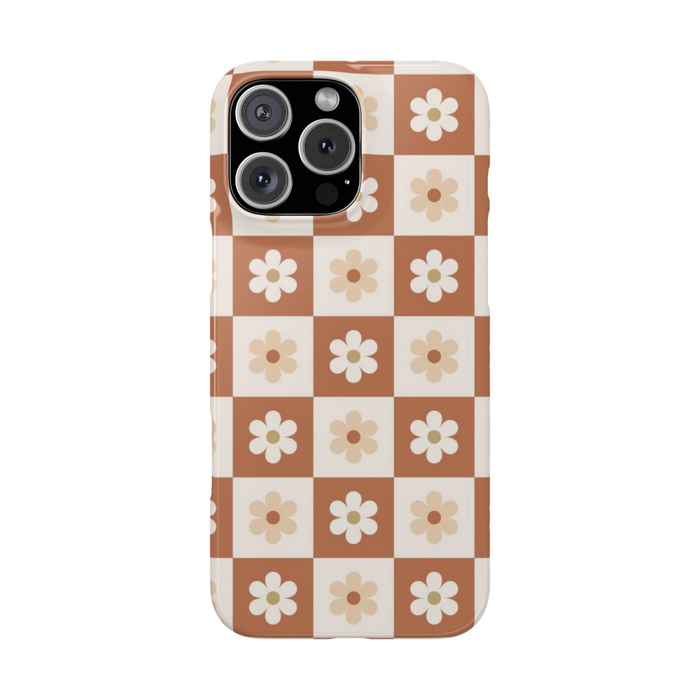 Autumn Checkered Floral Slim iPhone Case