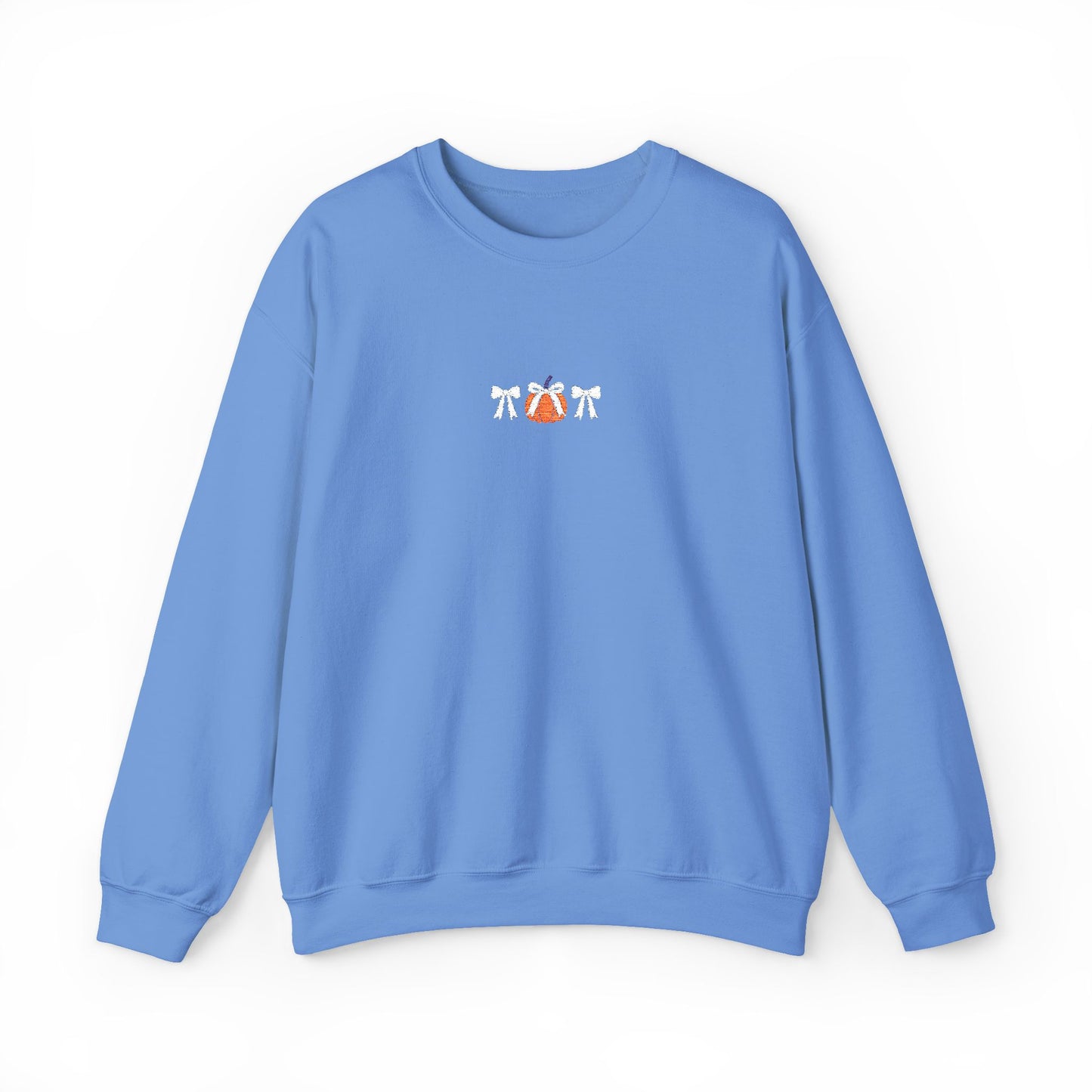 Coquette Pumpkin Embroidered Crewneck Sweatshirt