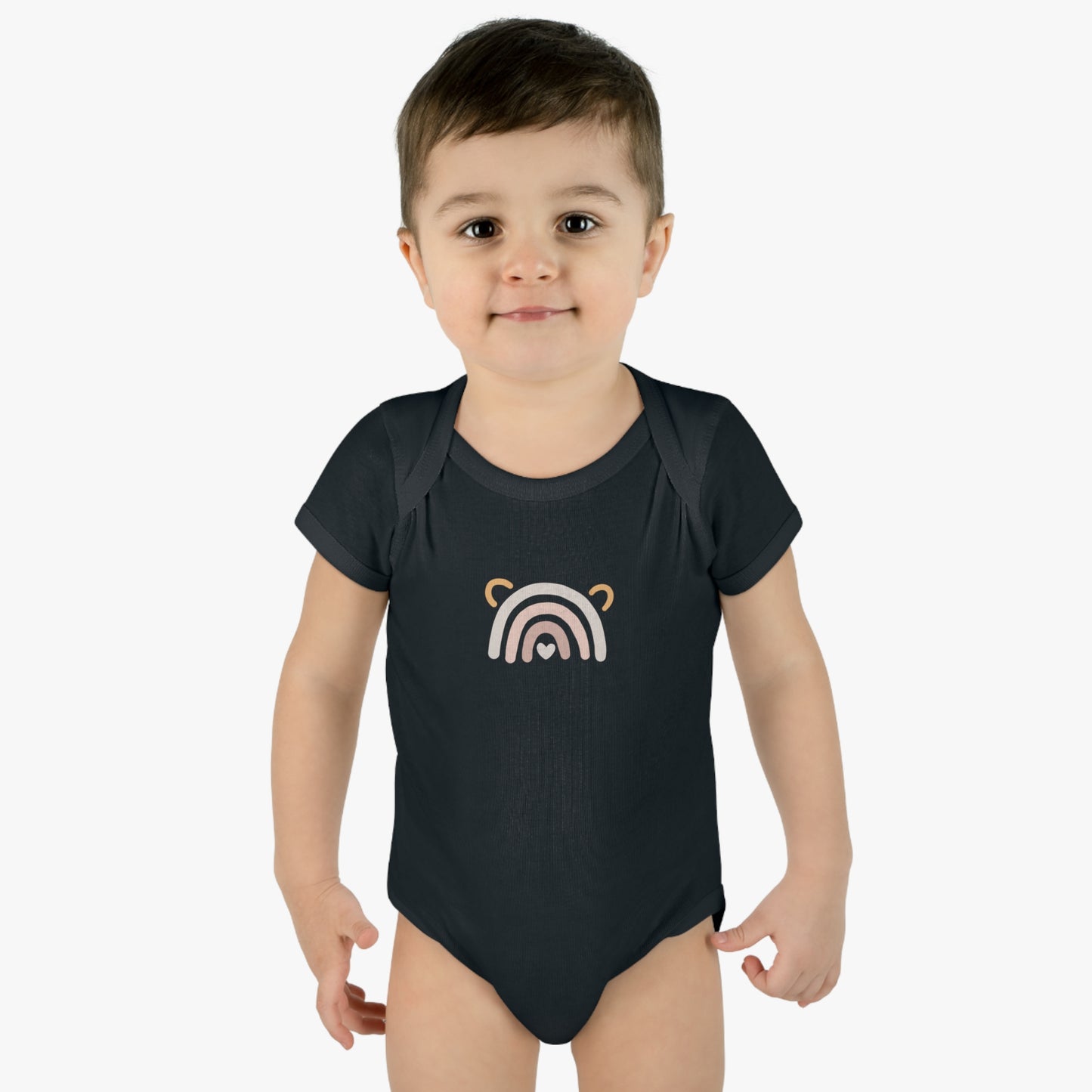 Rainbow Heart Baby Bodysuit