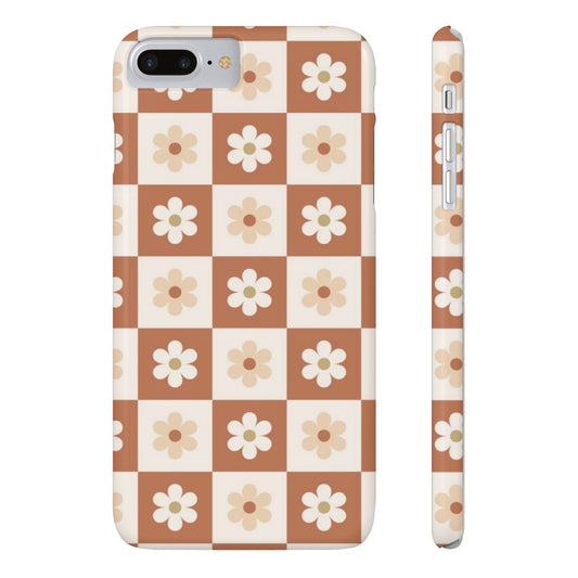 Autumn Checkered Floral Slim iPhone Case
