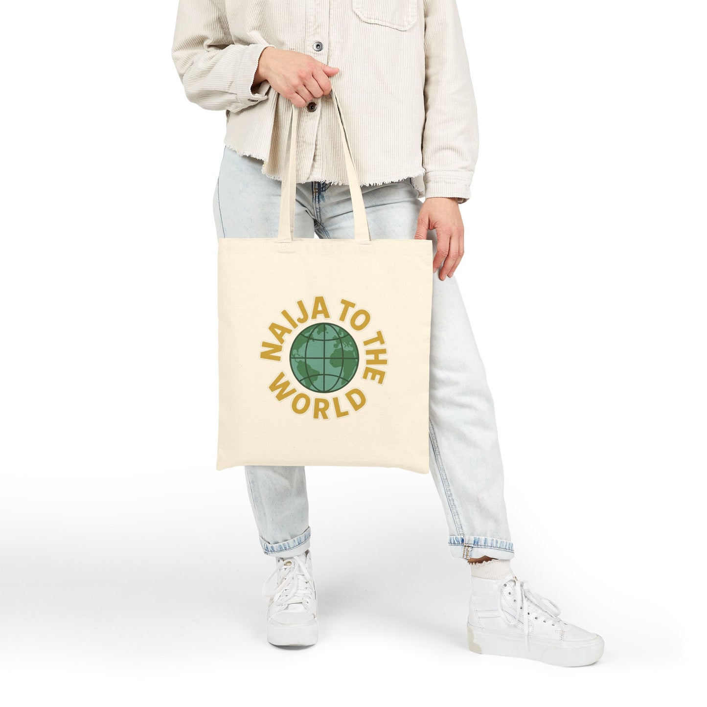Naija to the World 100% Cotton Canvas Tote Bag