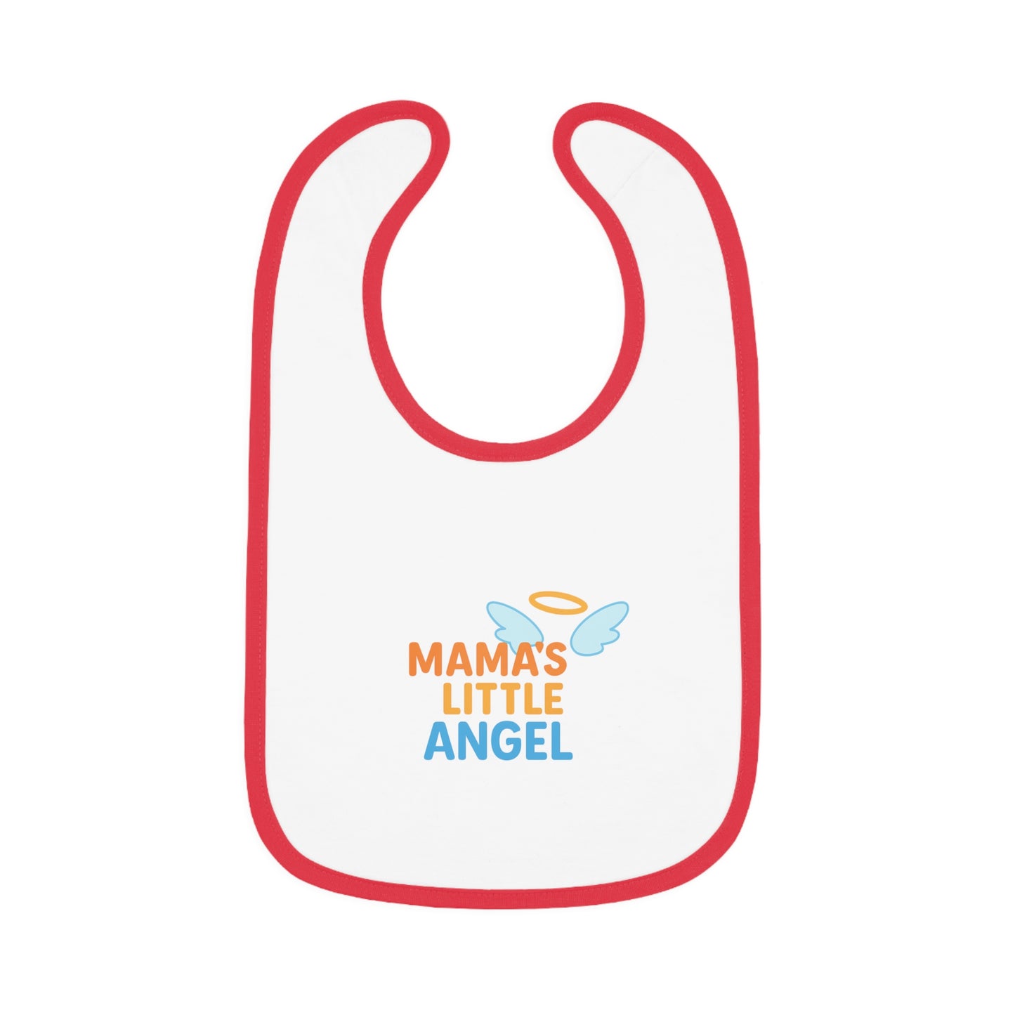 Mama's Little Angel Baby Bib with Contrast Trim