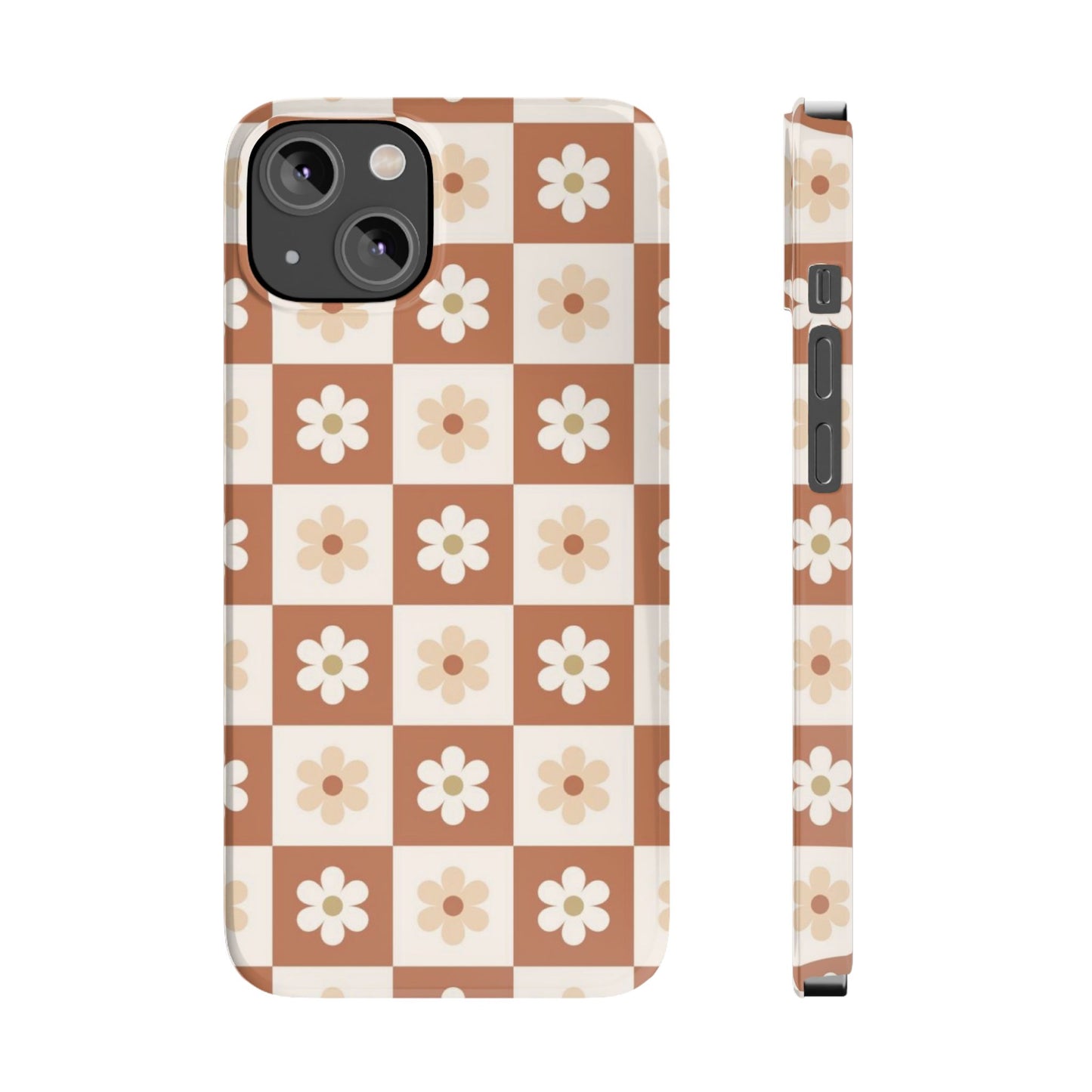 Autumn Checkered Floral Slim iPhone Case