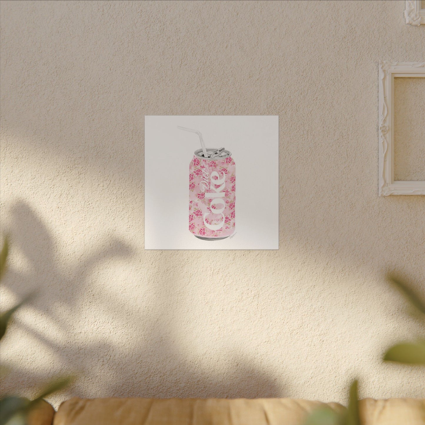 Rose Diet Coke Matte Canvas, Stretched