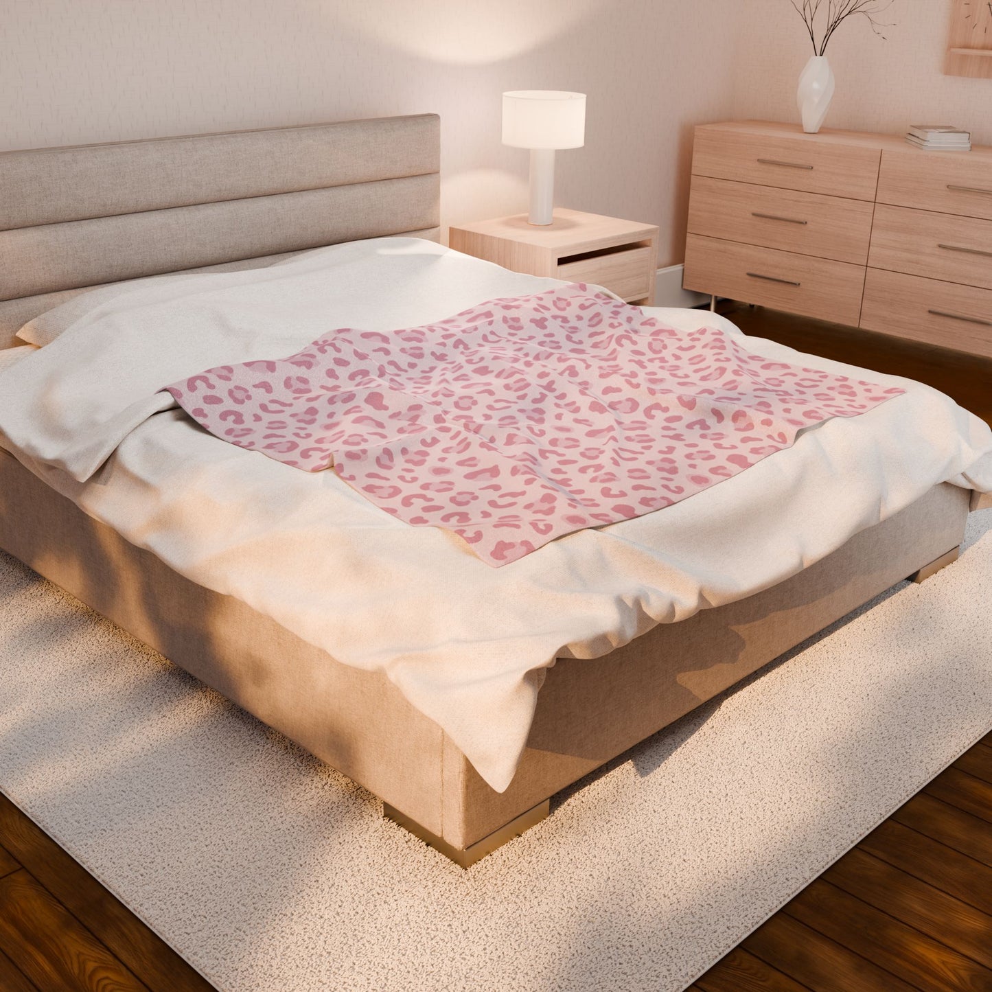 Pink Cheetah Velveteen Plush Blanket