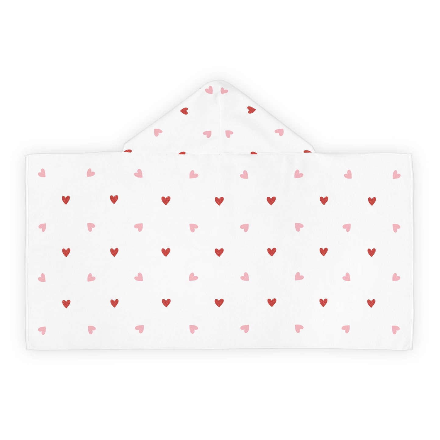Polka Hearts Youth Hooded Towel