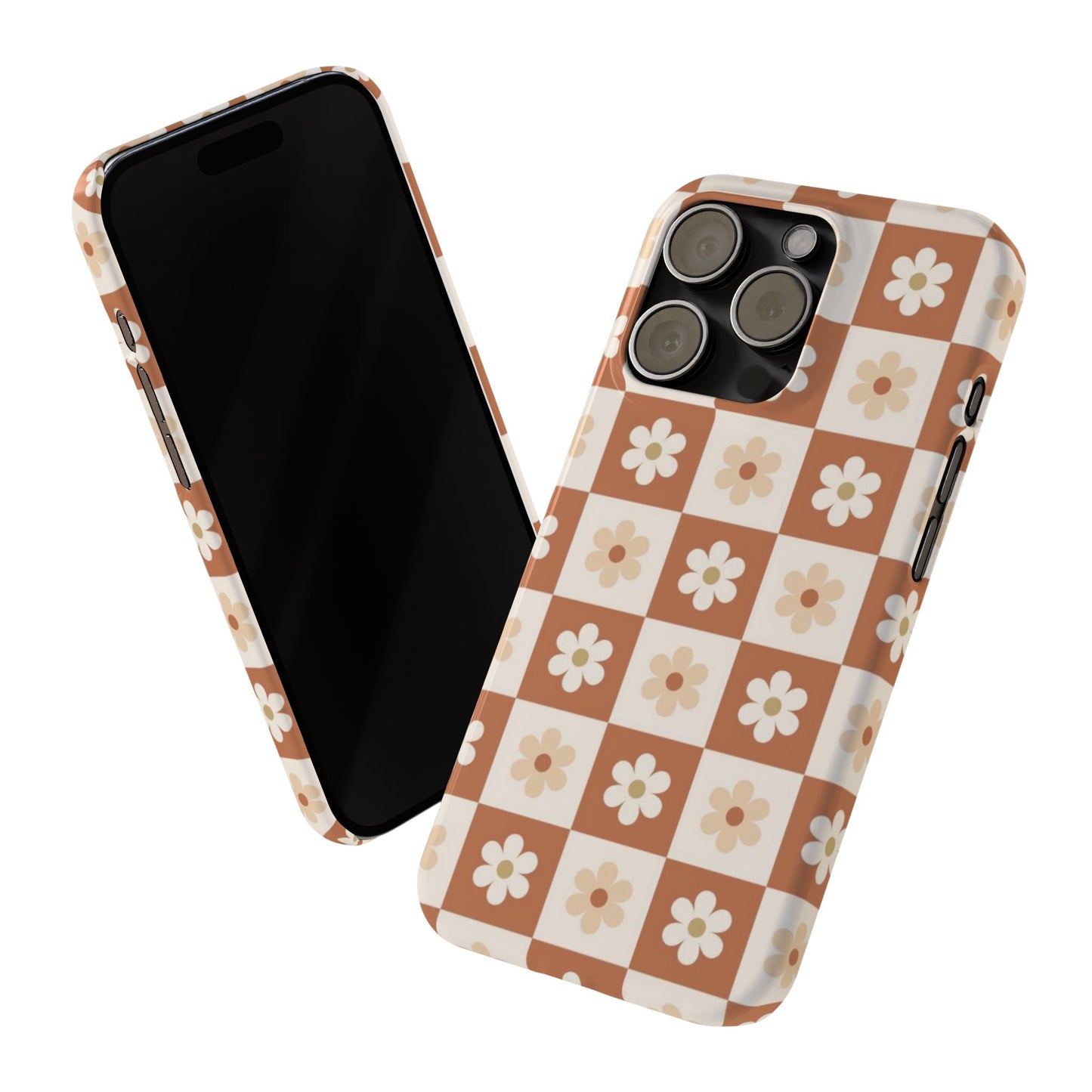 Autumn Checkered Floral Slim iPhone Case