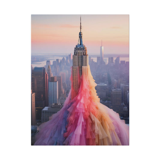 Pastel Empire State Matte Canvas, Stretched