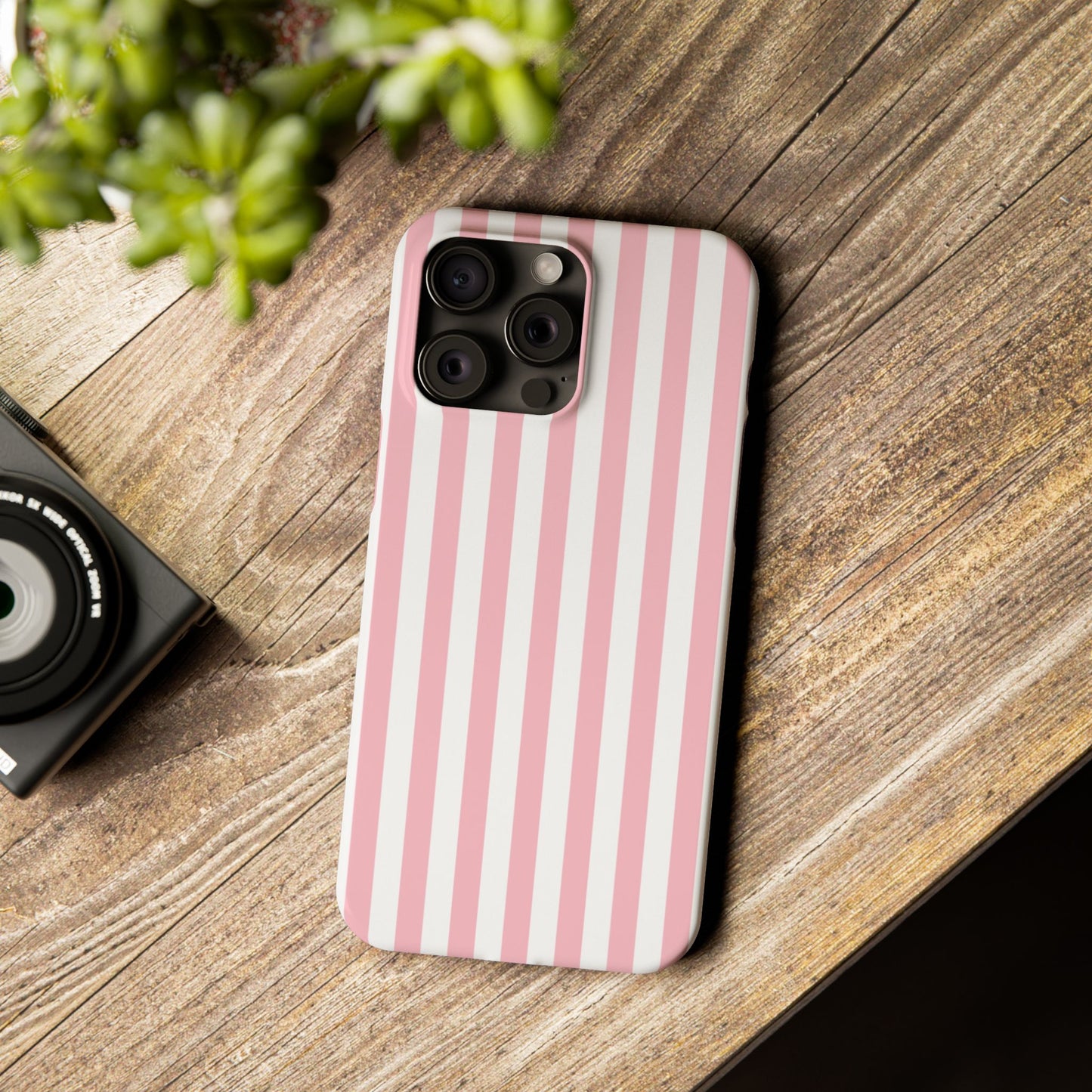 Pink Striped Summer Slim iPhone Case