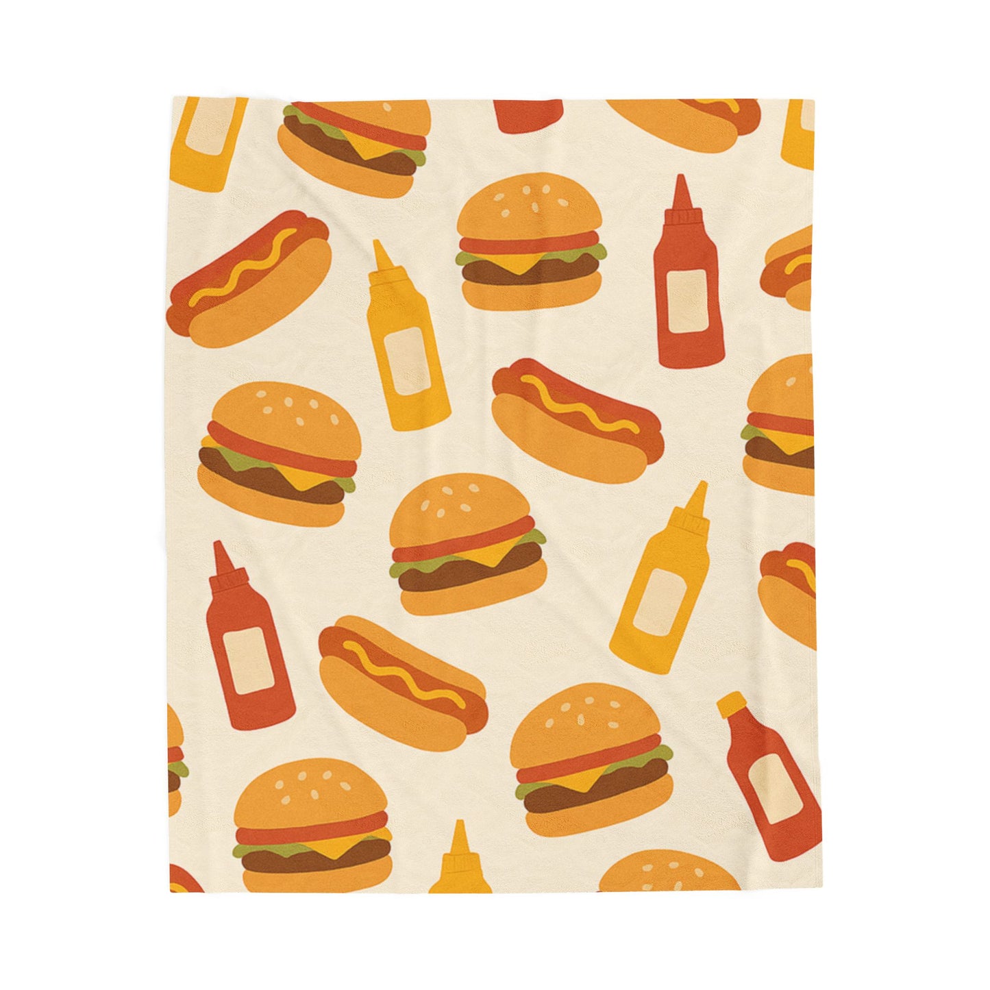 Hamburger Dog Velveteen Plush Blanket