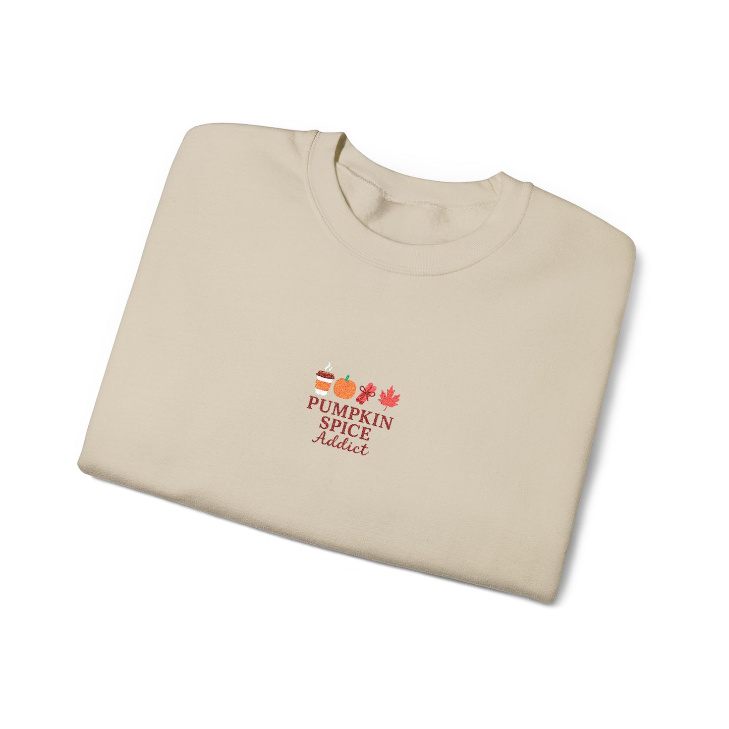 Pumpkin Spice Addict Embroidered Crewneck Sweatshirt