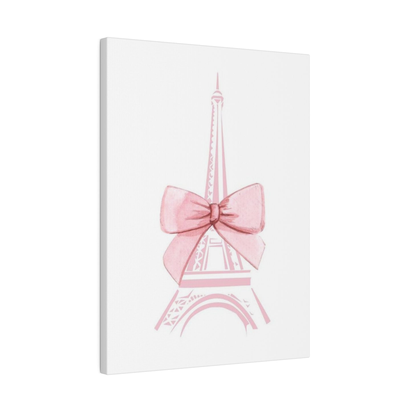 Eiffel Tower Bow Matte Canvas, Stretched