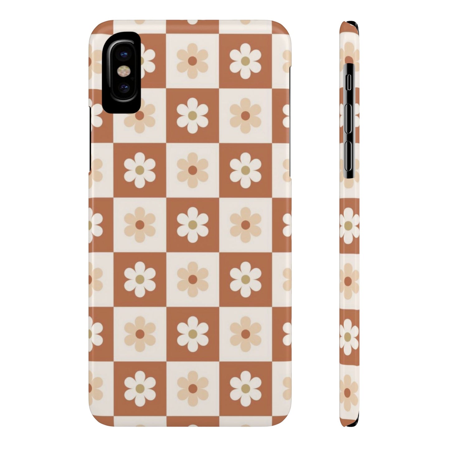 Autumn Checkered Floral Slim iPhone Case