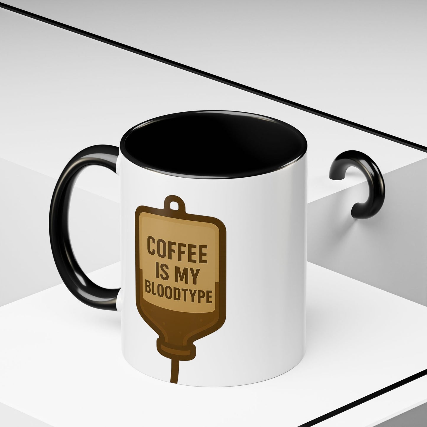 Coffee Is My Blood Type Accent Mug (11, 15oz)