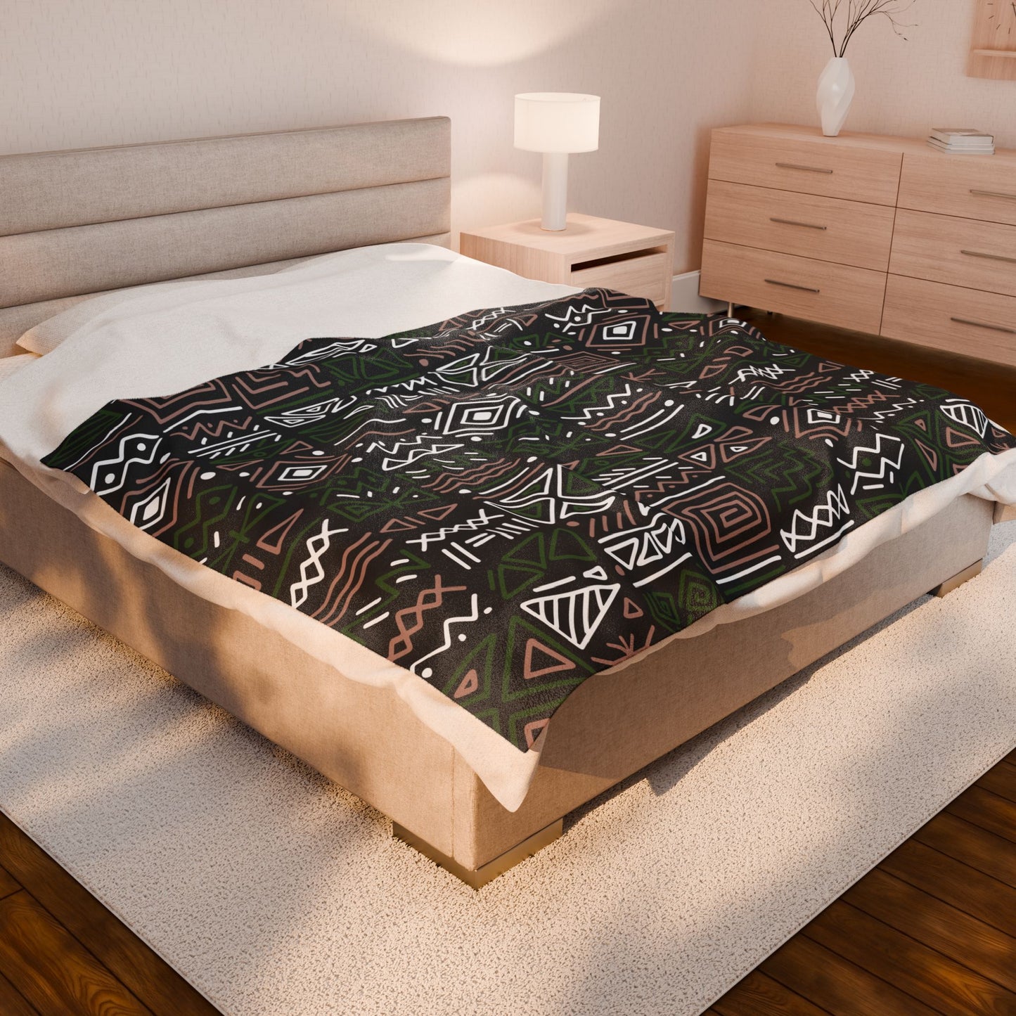 Nigerian Kente Cloth Velveteen Plush Blanket