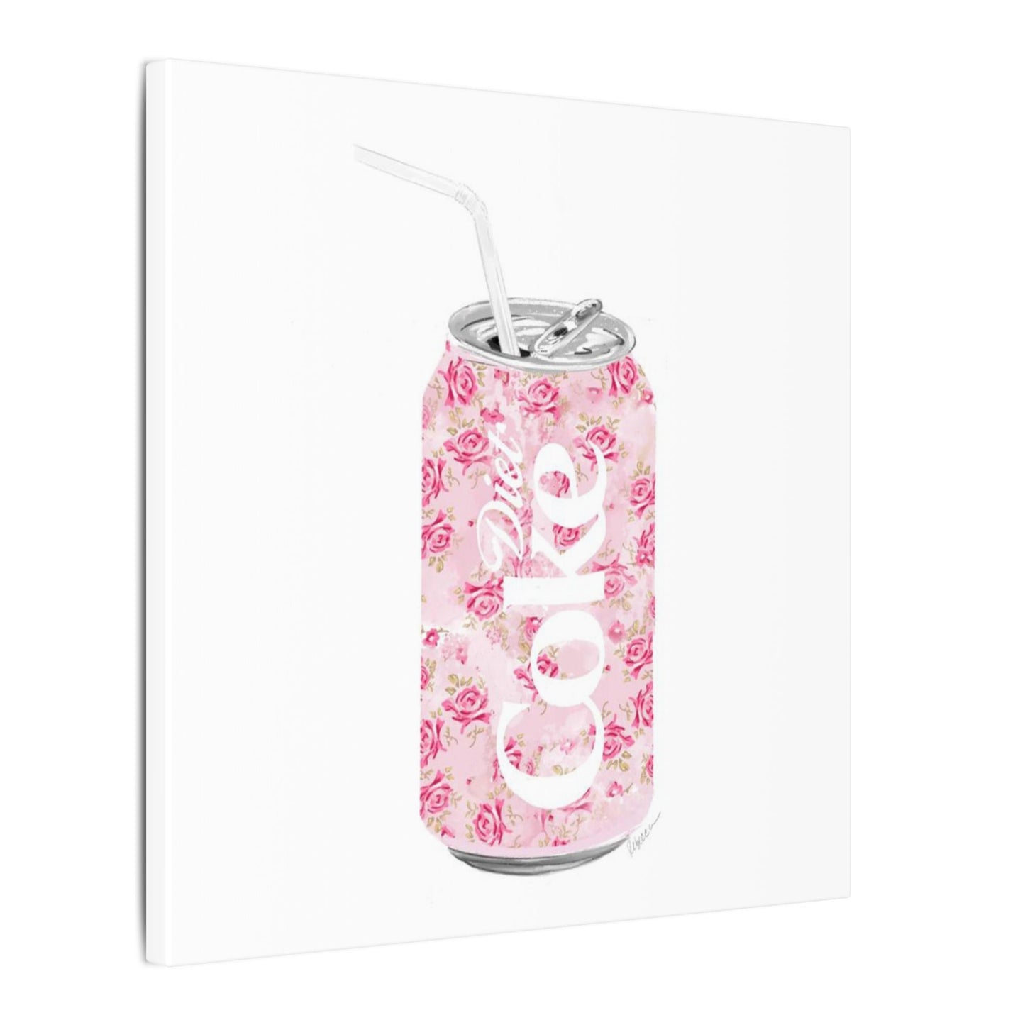 Rose Diet Coke Matte Canvas, Stretched