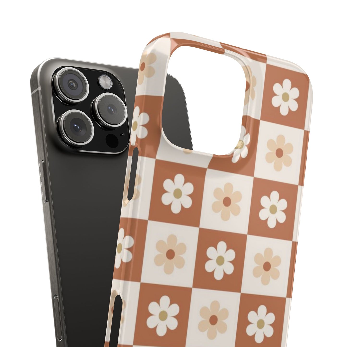 Autumn Checkered Floral Slim iPhone Case