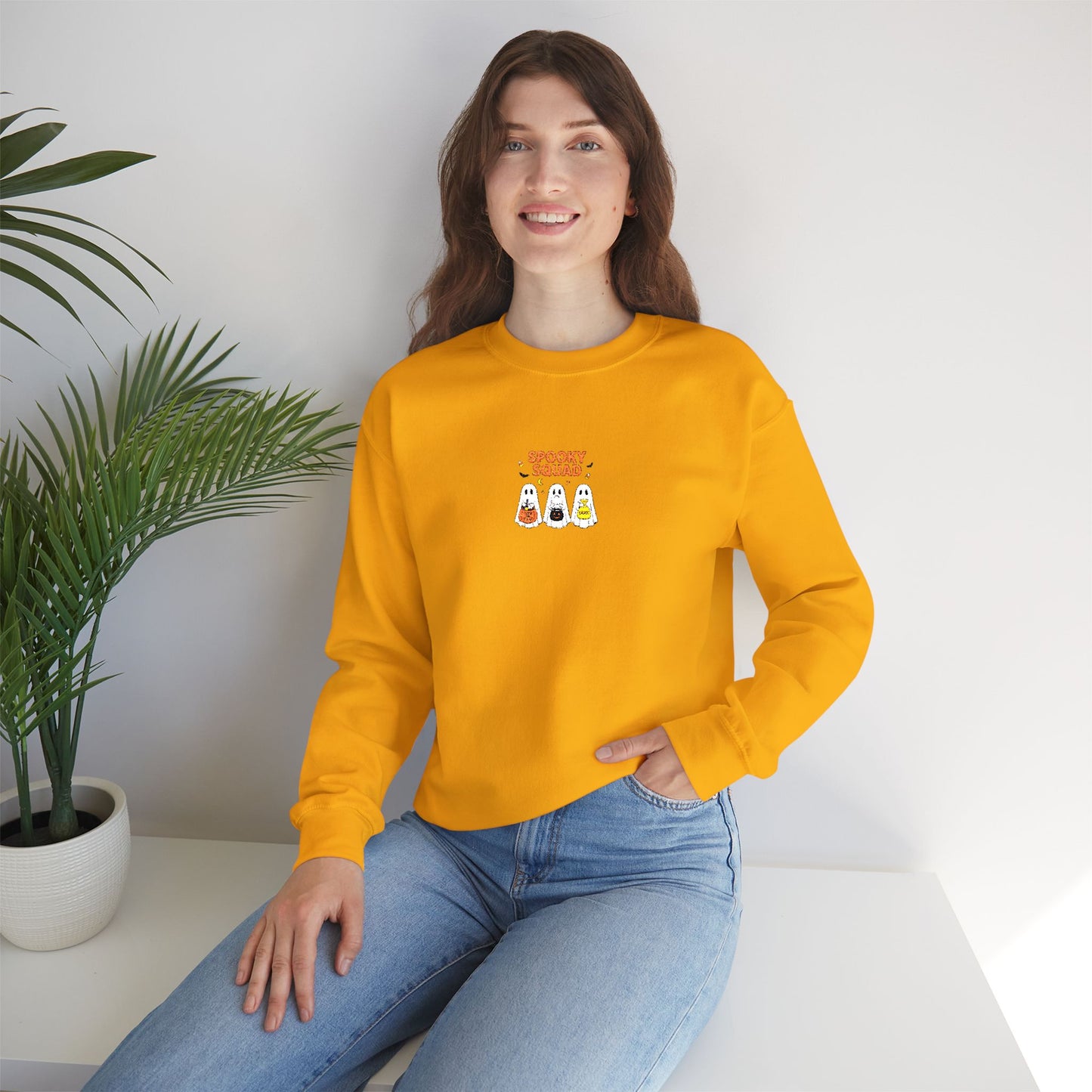 Spooky Squad Trick or Treat Embroidered Crewneck Sweatshirt