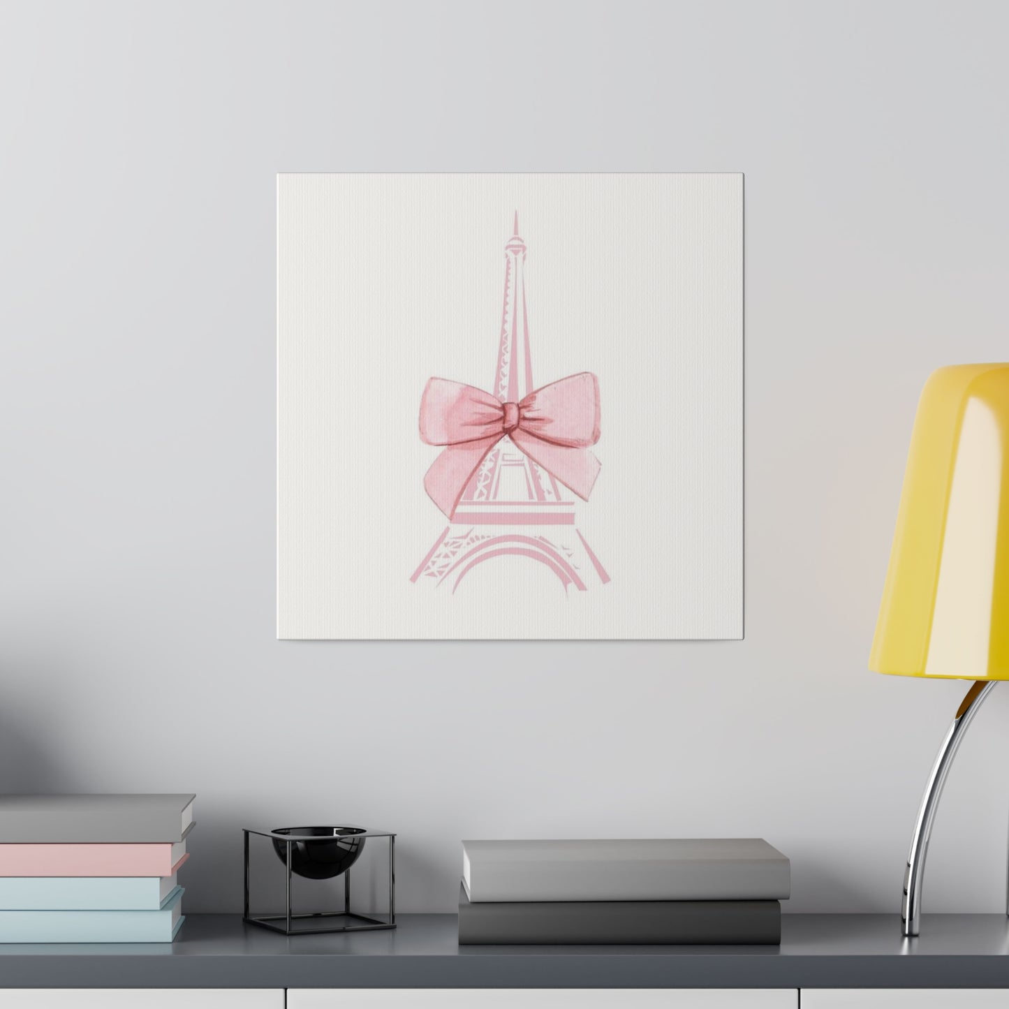 Eiffel Tower Bow Matte Canvas, Stretched