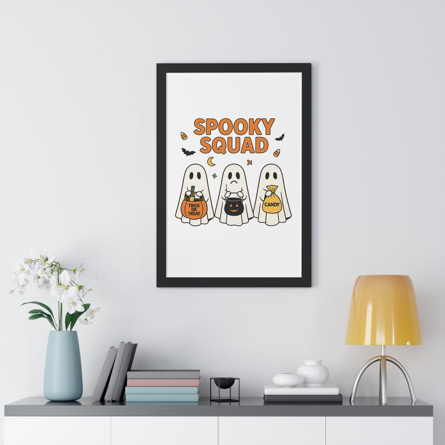 Spooky Squad Trick or Treat Framed Poster (Black or White Frame)
