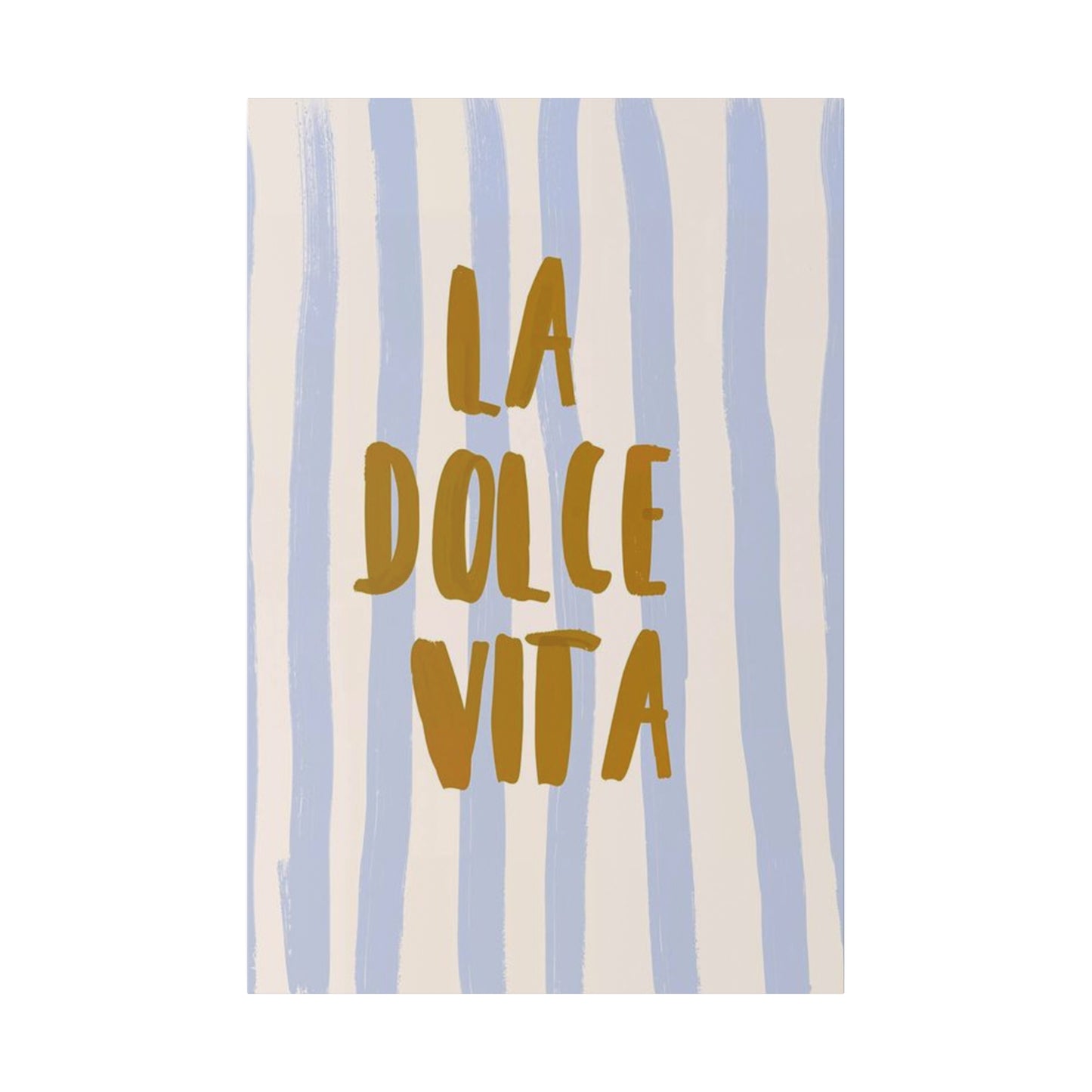 La Dolce Vita Blue Striped Matte Canvas, Stretched