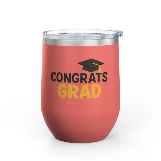 Congrats Grad Cap Graduation Wine Tumbler