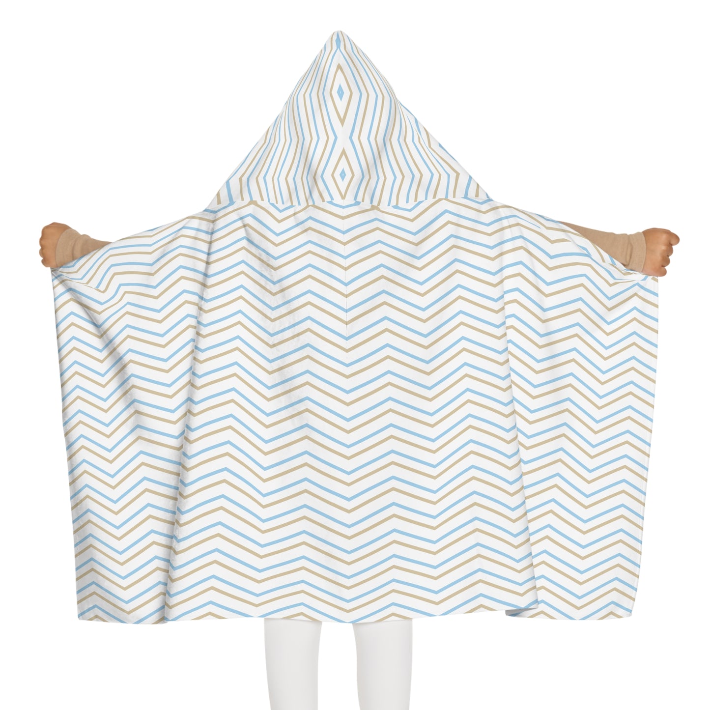 Blue Gold Zig-Zag Youth Hooded Towel
