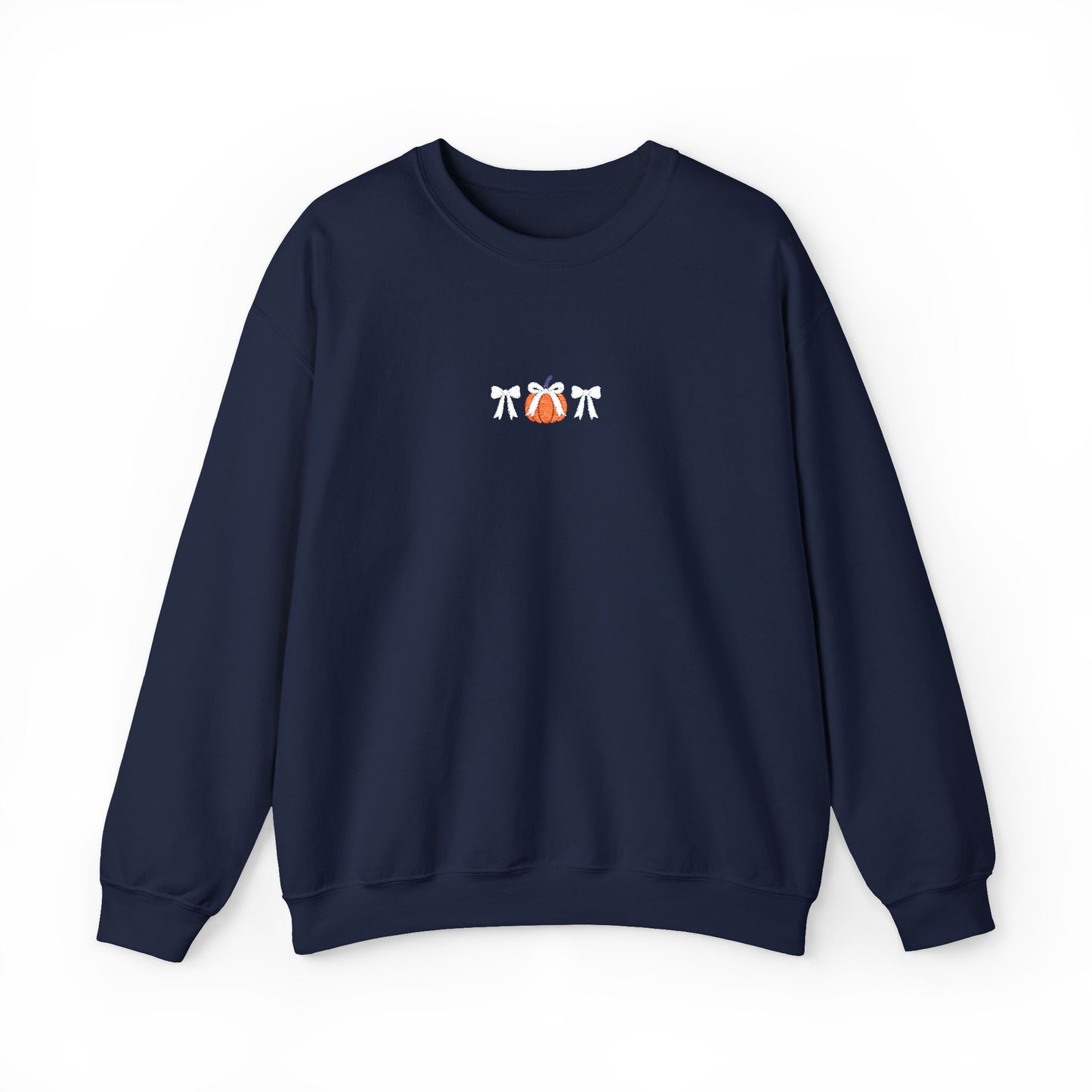 Coquette Pumpkin Embroidered Crewneck Sweatshirt