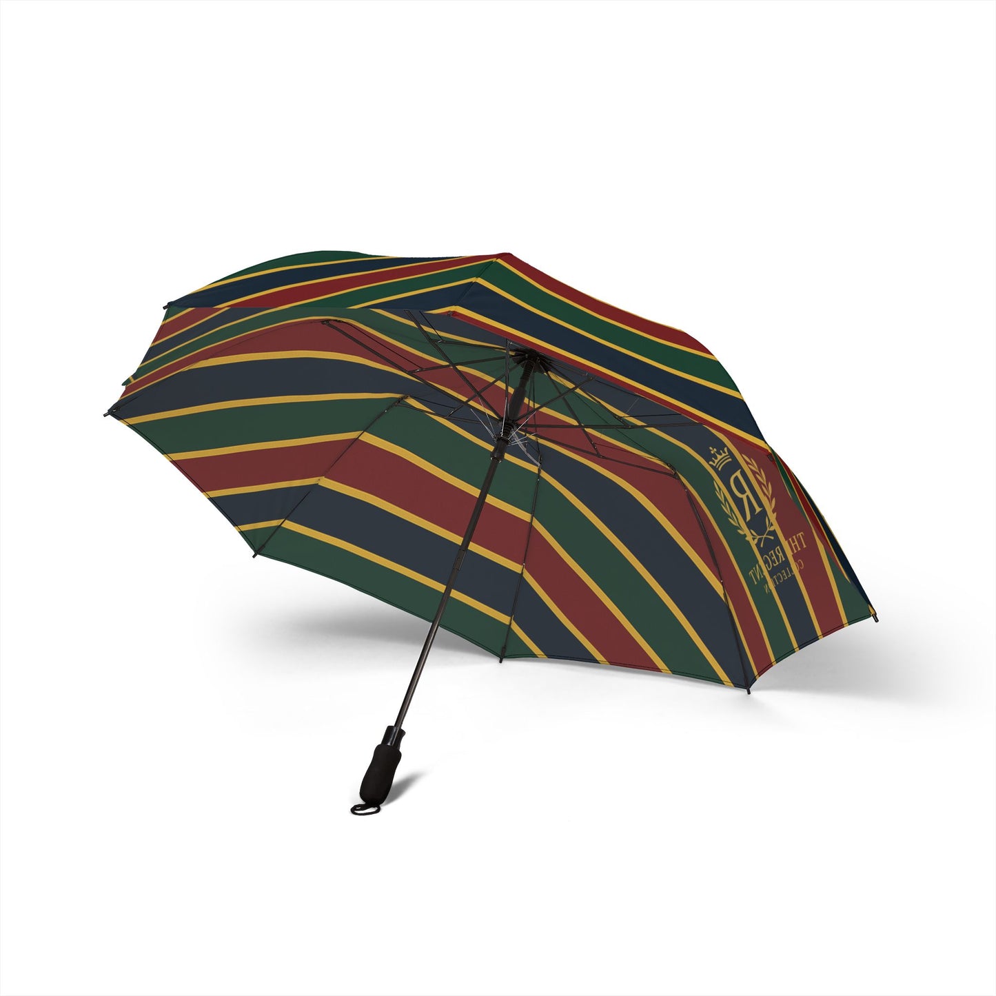 The Regent Collection Semi-Automatic Foldable Luxury Umbrella with Colorful Stripes