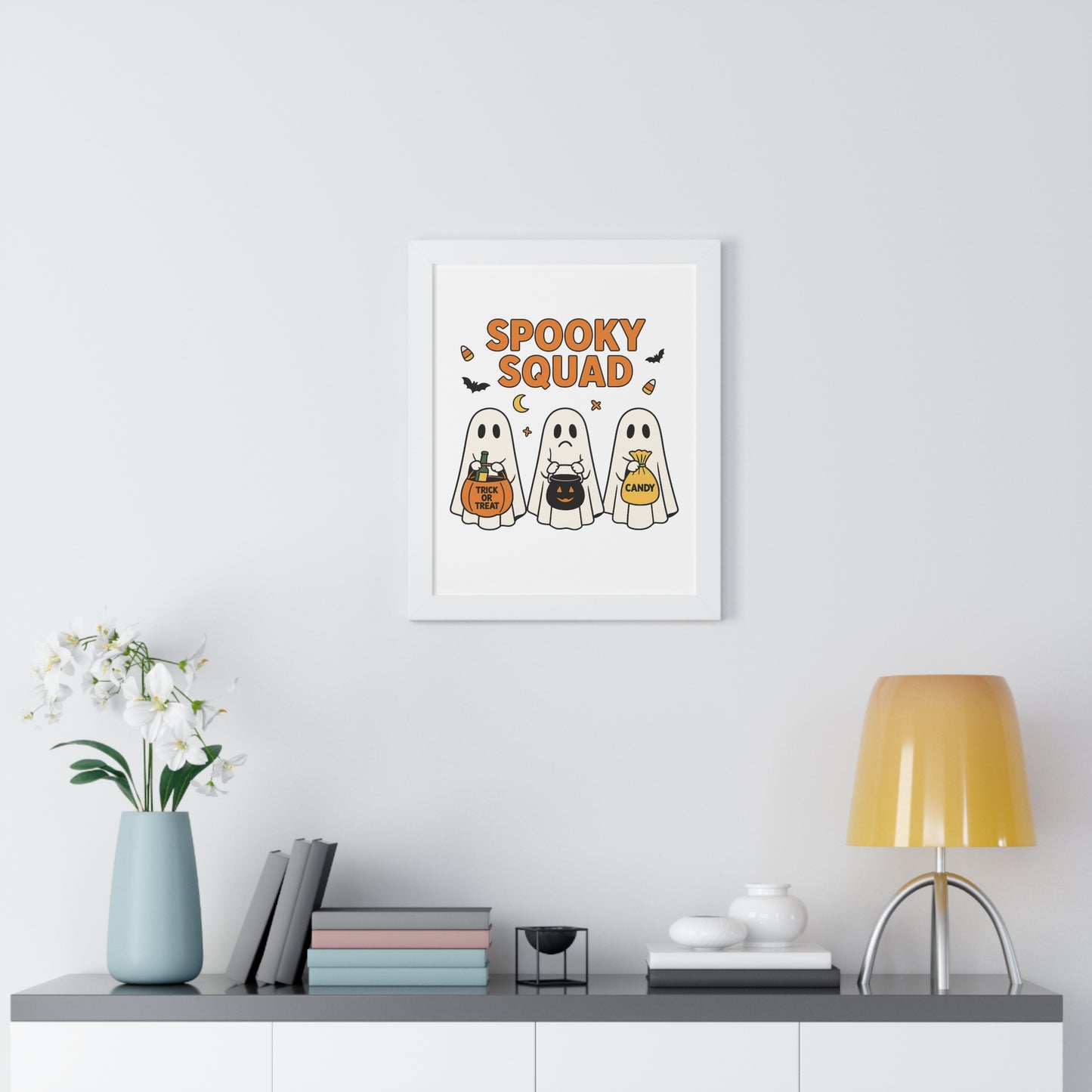 Spooky Squad Trick or Treat Framed Poster (Black or White Frame)