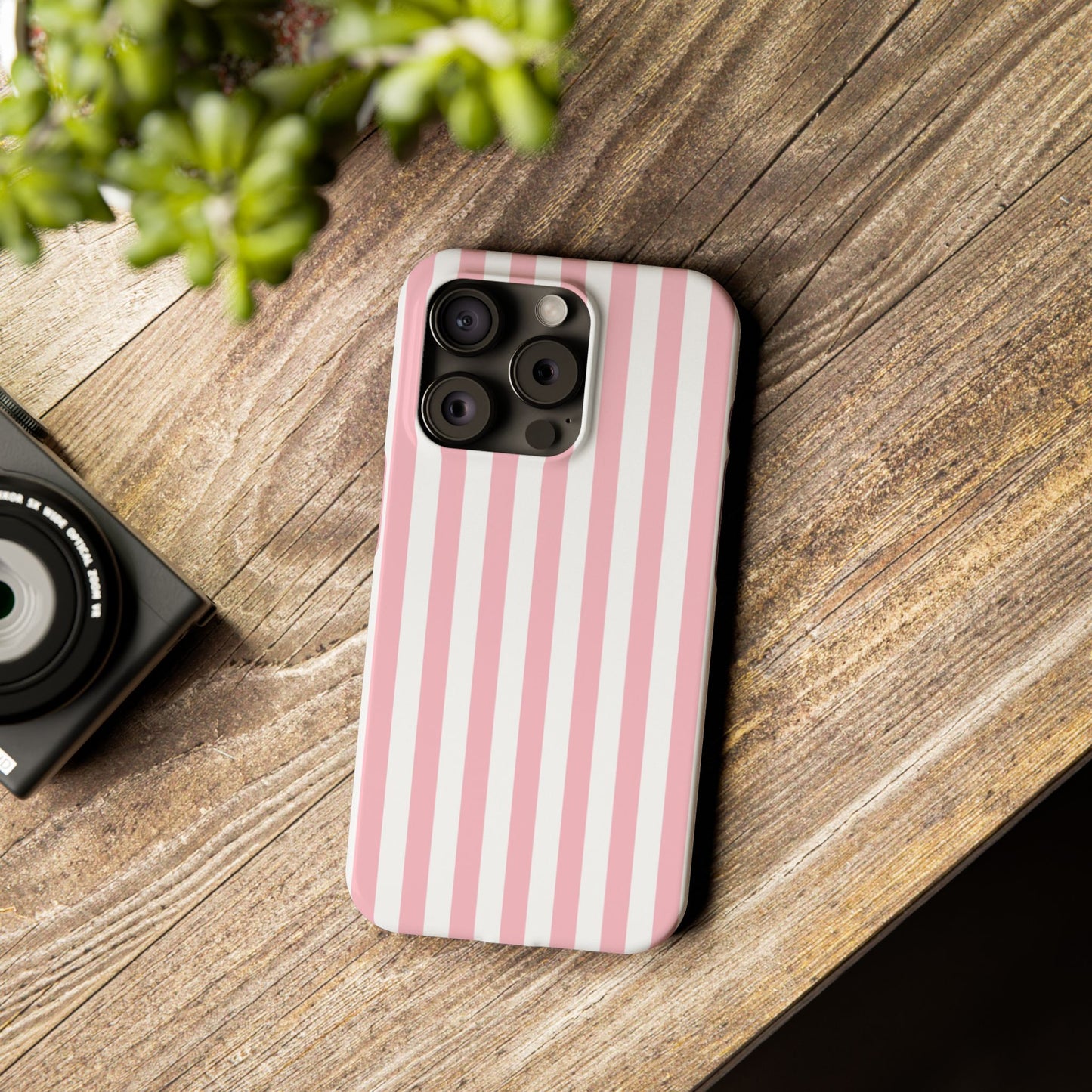 Pink Striped Summer Slim iPhone Case