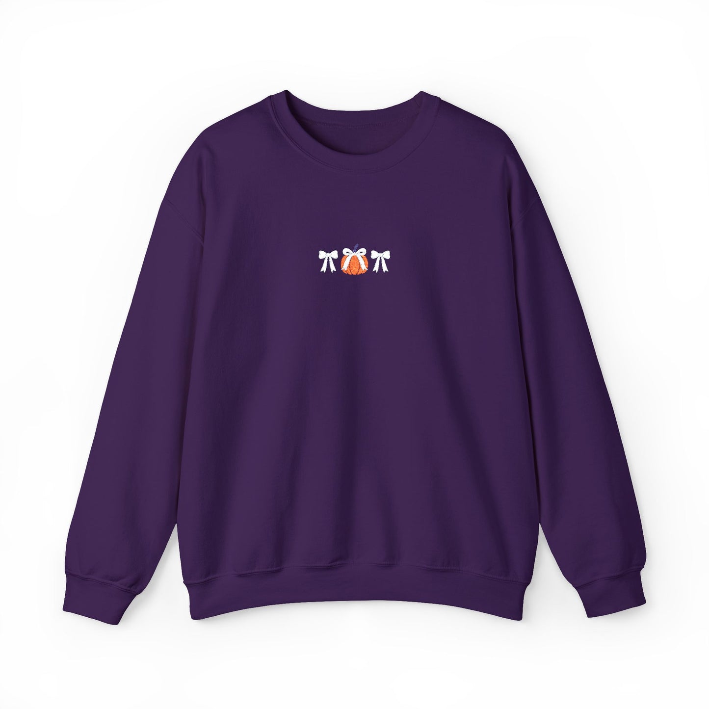 Coquette Pumpkin Embroidered Crewneck Sweatshirt