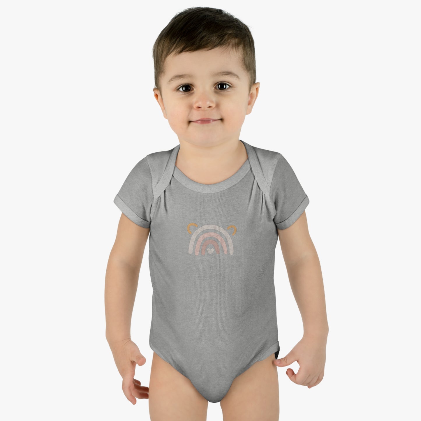 Rainbow Heart Baby Bodysuit