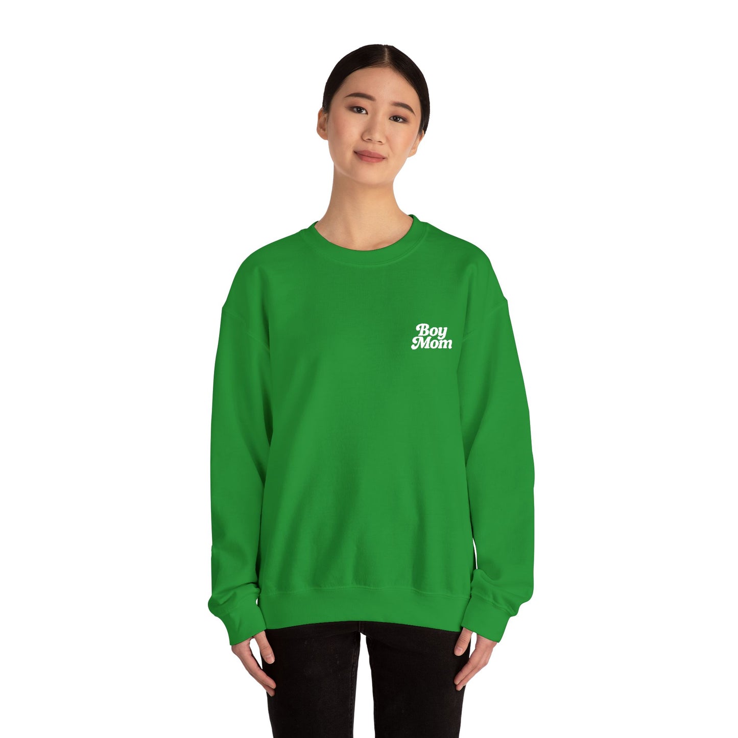Boy Mom Retro Embroidered Crewneck Sweatshirt