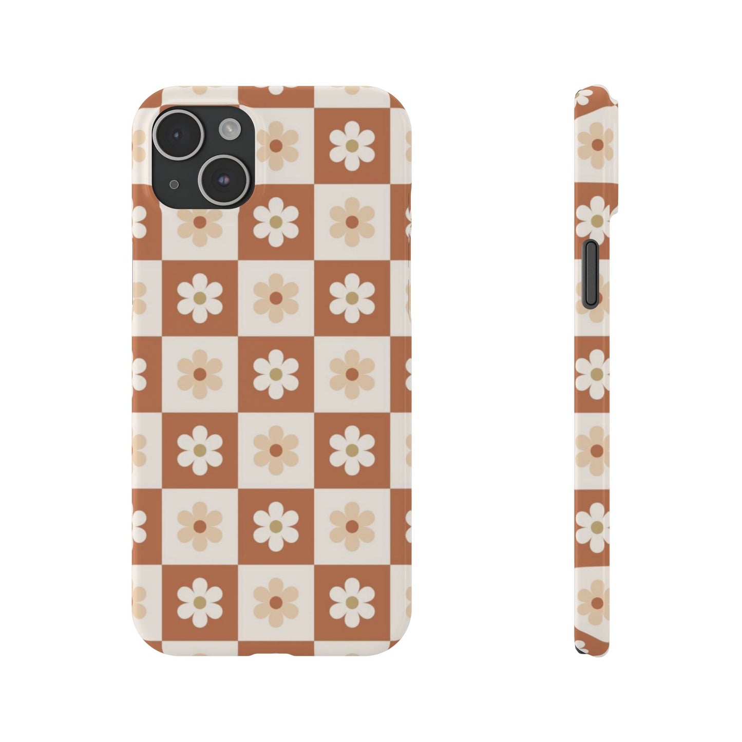 Autumn Checkered Floral Slim iPhone Case