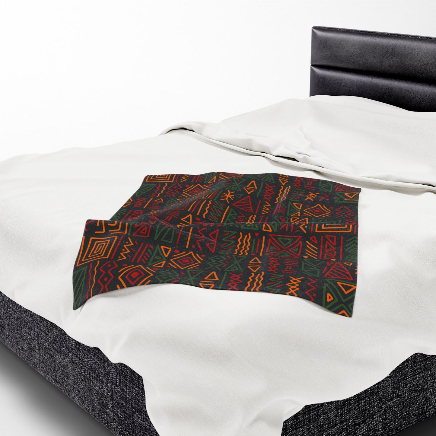 Kente Cloth Velveteen Plush Blanket