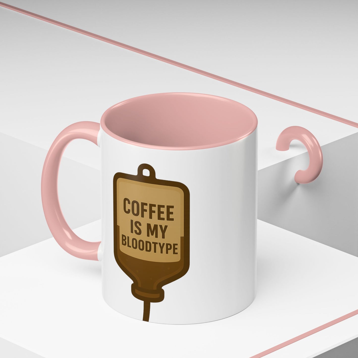Coffee Is My Blood Type Accent Mug (11, 15oz)