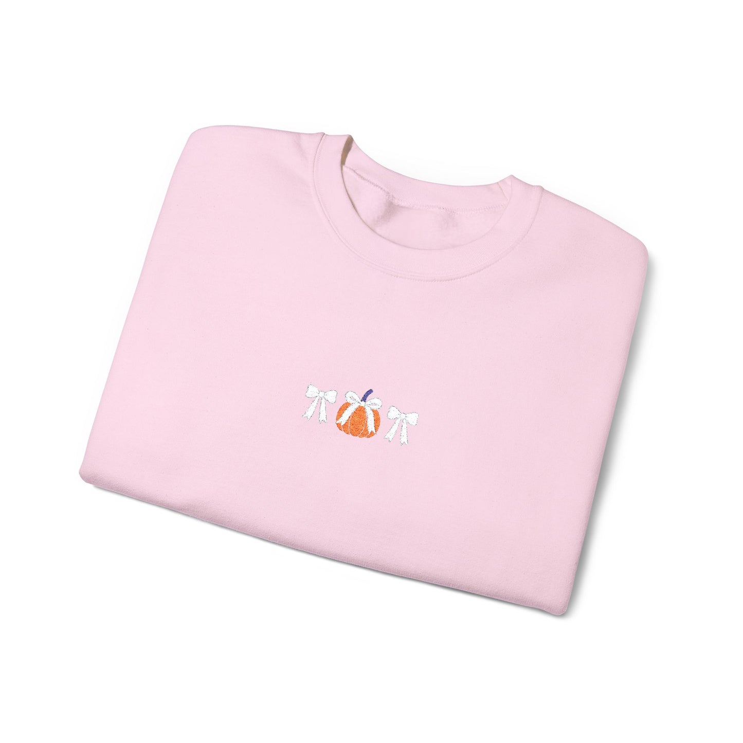Coquette Pumpkin Embroidered Crewneck Sweatshirt