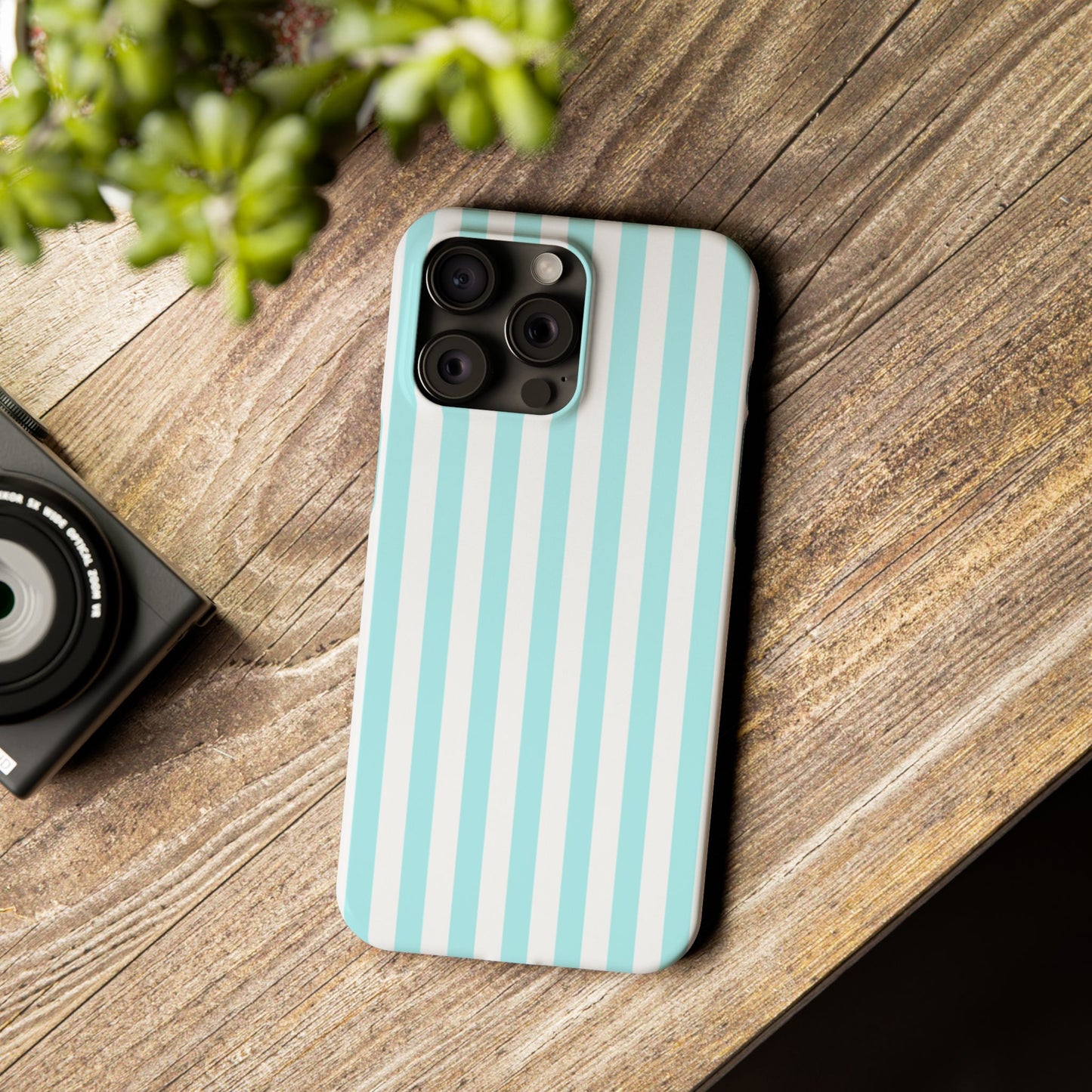 Blue Striped Summer Slim iPhone Case