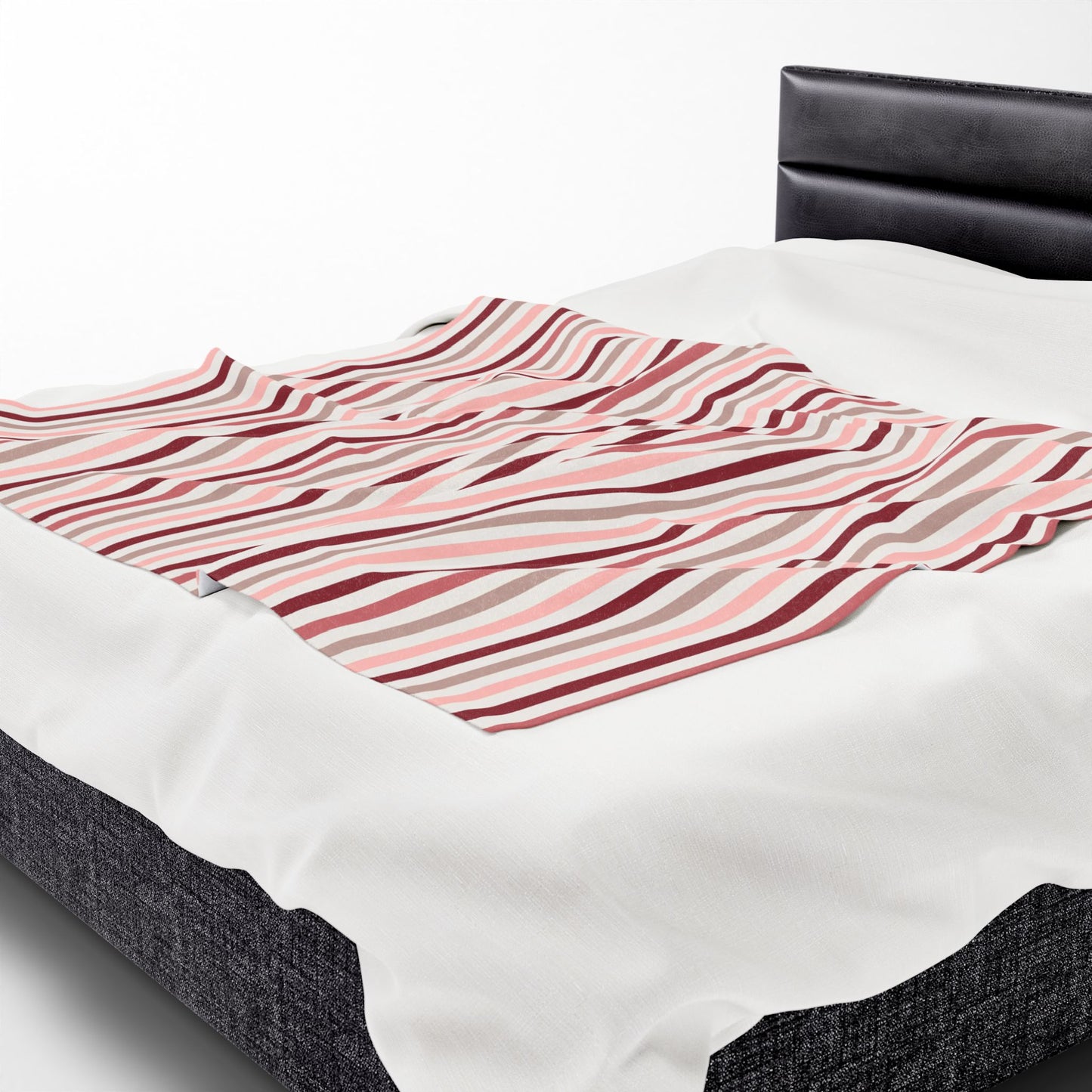 Love Stripes Velveteen Plush Blanket