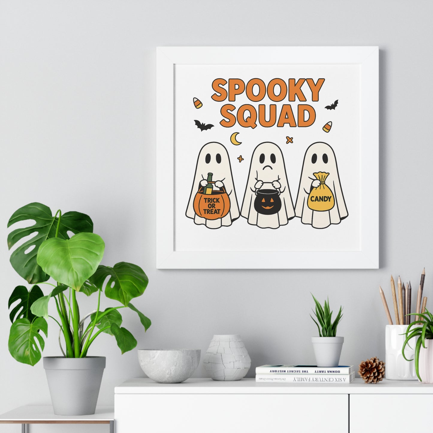 Spooky Squad Trick or Treat Framed Poster (Black or White Frame)