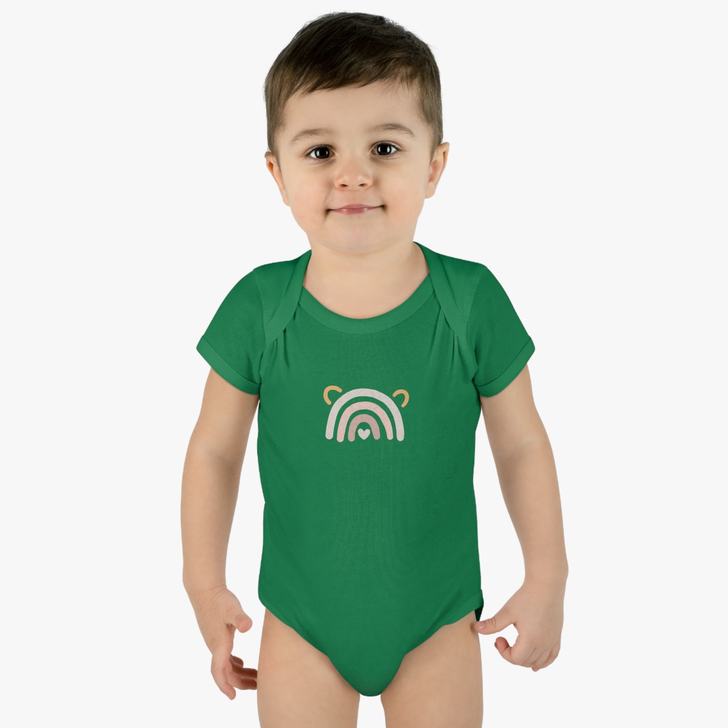 Rainbow Heart Baby Bodysuit