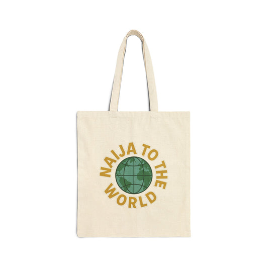 Naija to the World 100% Cotton Canvas Tote Bag