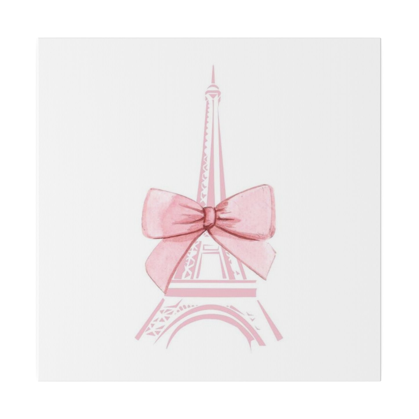Eiffel Tower Bow Matte Canvas, Stretched
