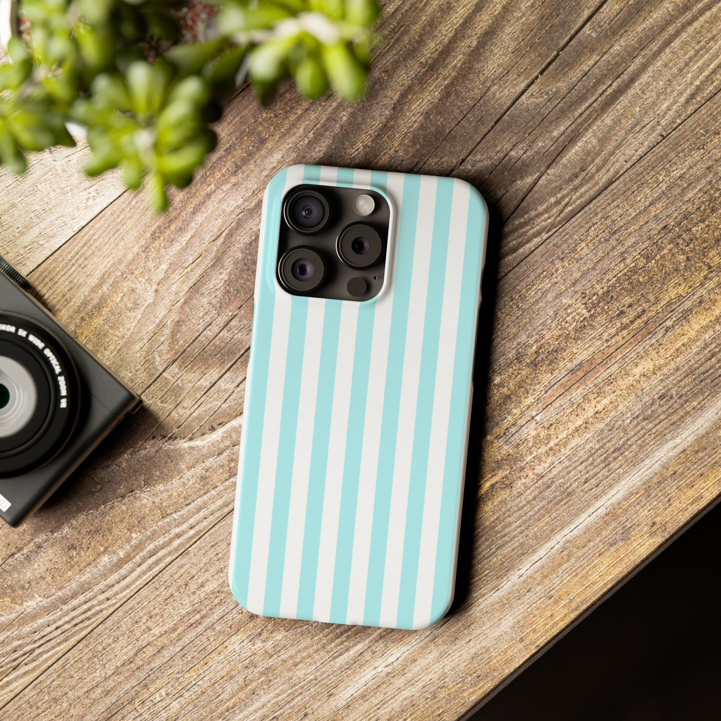 Blue Striped Summer Slim iPhone Case
