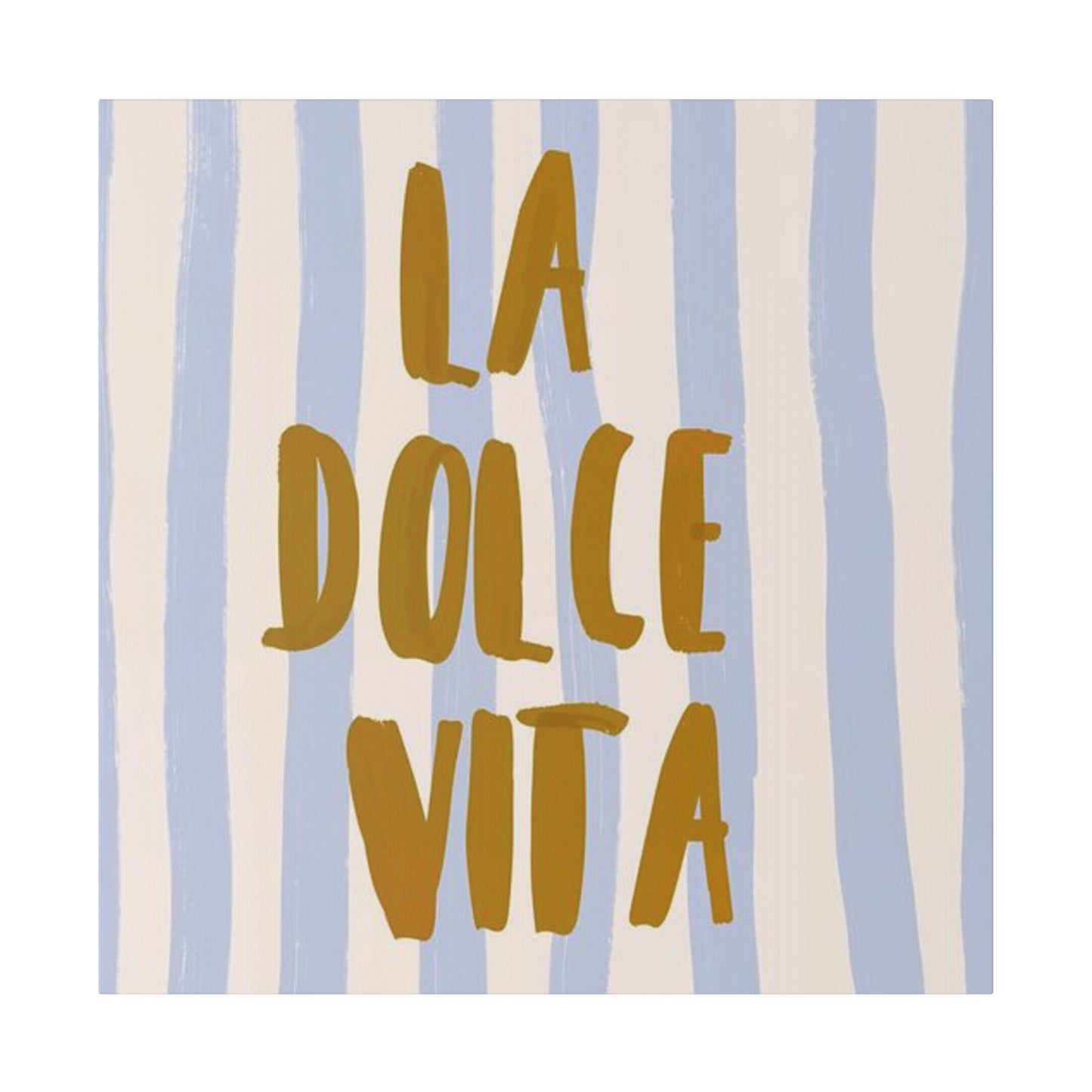 La Dolce Vita Blue Striped Matte Canvas, Stretched