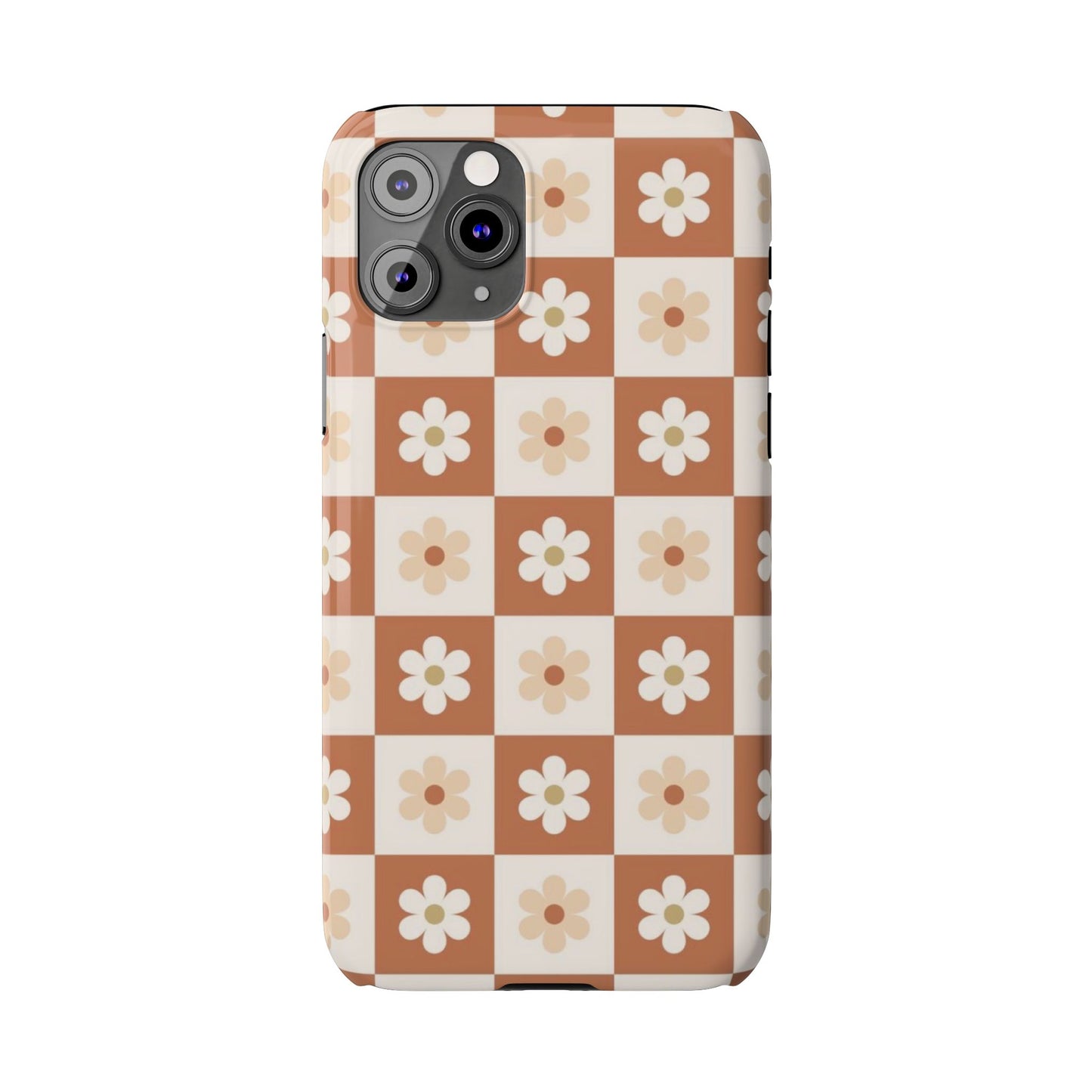 Autumn Checkered Floral Slim iPhone Case
