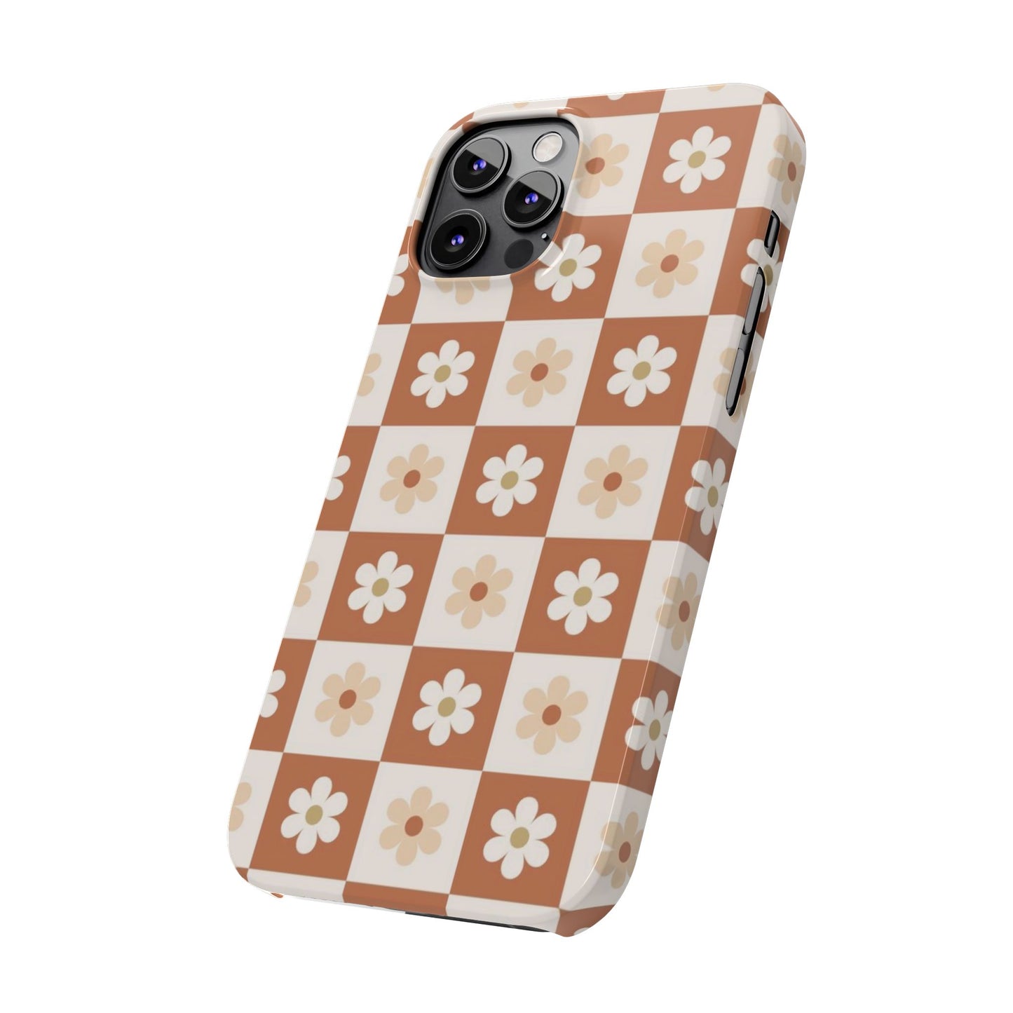 Autumn Checkered Floral Slim iPhone Case